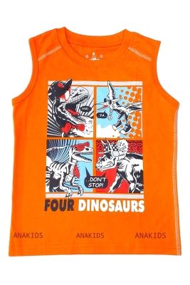 Áo Thun Sát Nách In 4 Khủng Long Fours Dino Saurs