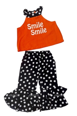 Bộ Sát Nách Smile Quần Loe Chấm Bi 