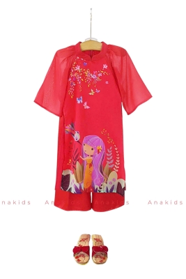 Bộ Áo Dài Cô Gái Tóc Xõa
