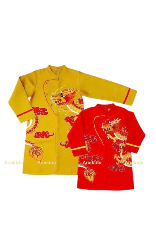 Áo Dài Trai Hình Con Rồng 