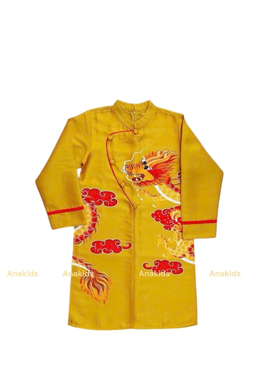 Áo Dài Trai Hình Con Rồng 