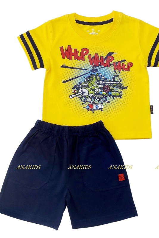 Bộ Thun Tay Ngắn Trực Thăng Whup Whup Whup