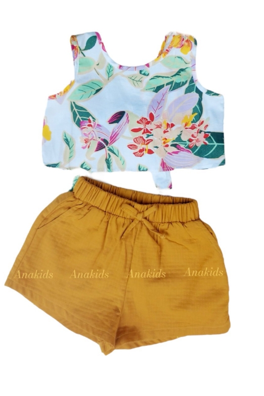 Bộ Kate Áo Bông Sát Nách Cột Sau + Quần Màu 