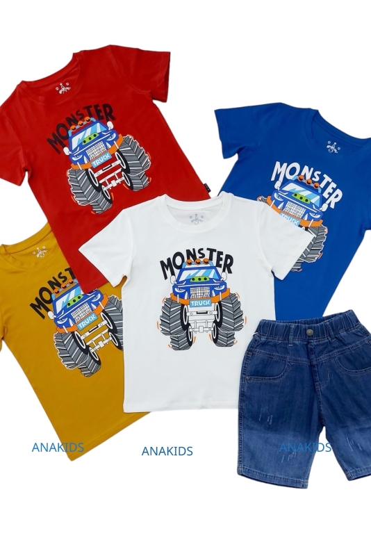 Áo thun 4 Chiều Xe Monster