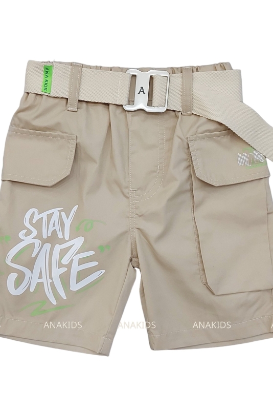 Quần Kaki Short 1 Túi Xếp 2 Nắp + Nịt
