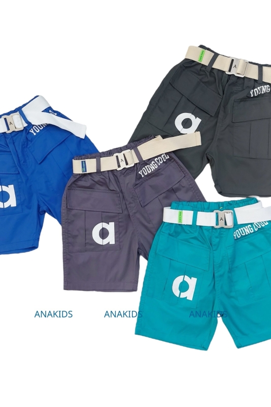 Quần Kaki Short 2 Túi Xếp 2 Nắp + Nịt