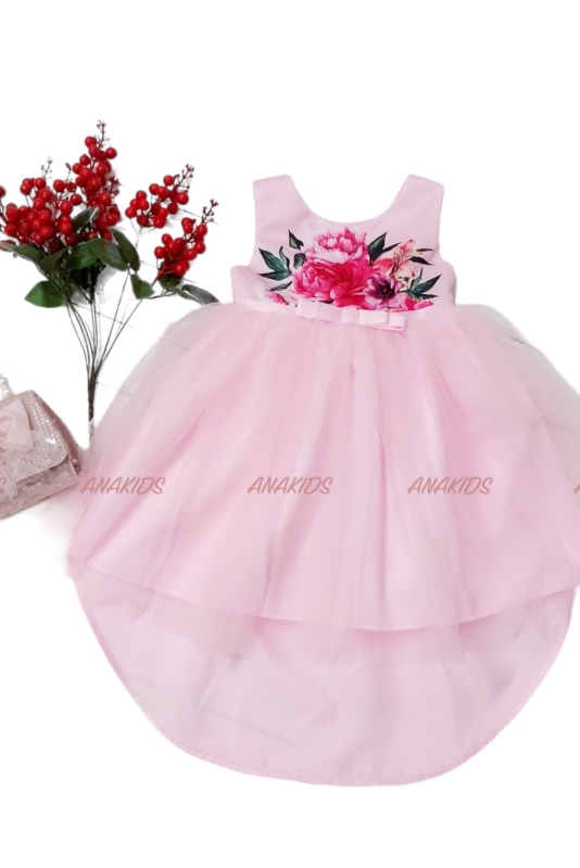 Đầm Lưới Sát Nách In Hoa To Nơ Sau To