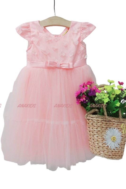 Đầm Lưới Tay Con Hoa Cánh Nổi