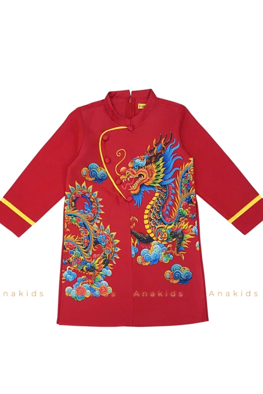 ÁO DÀI TRAI HÌNH RỒNG SẮC MÀU